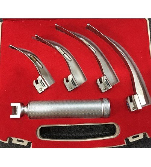 thumbnail image 2 of CYNAMED USA Reusable Laryngoscope Set – Miller Blades (4) + Handle, EMT Intubation 2 of 4